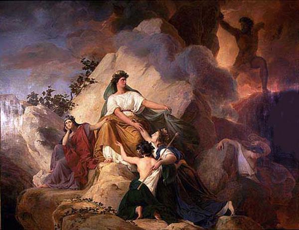 Francois-Edouard Picot Cybele protects from Vesuvius the towns of Stabiae Sweden oil painting art
